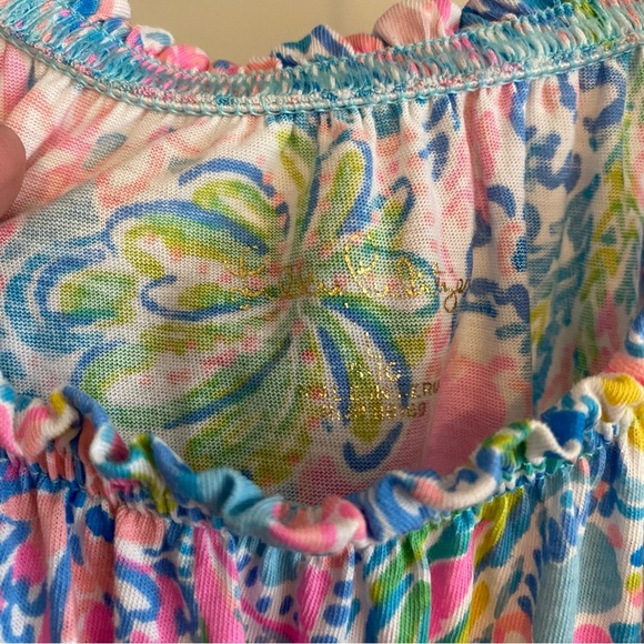 Lilly Pulitzer Colorful Flocks Full of Fun Floral Flamingo Print Loro Dress L - Picture 11 of 12